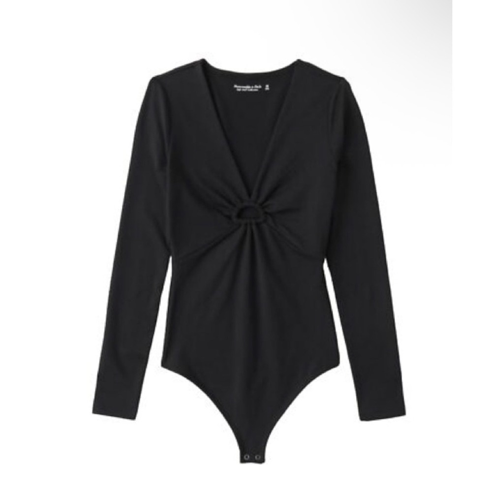 Abercrombie & Fitch Soft A&F Twist Front Bodysuit Black Size S - Picture 1 of 6
